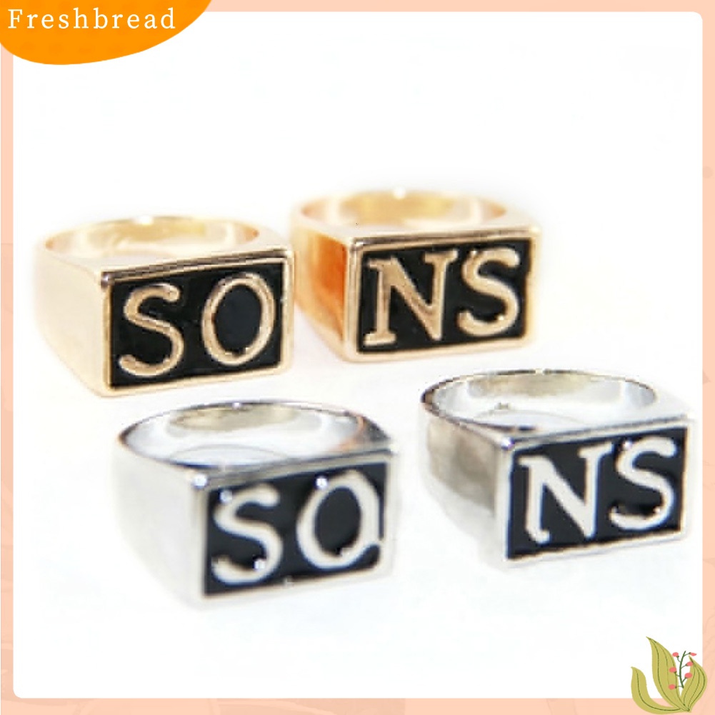 &lt; Freshbread &gt; 2Pcs/set Punk Stainless Steel Sons of Anarchy Couple Finger Rings Perhiasan Hadiah