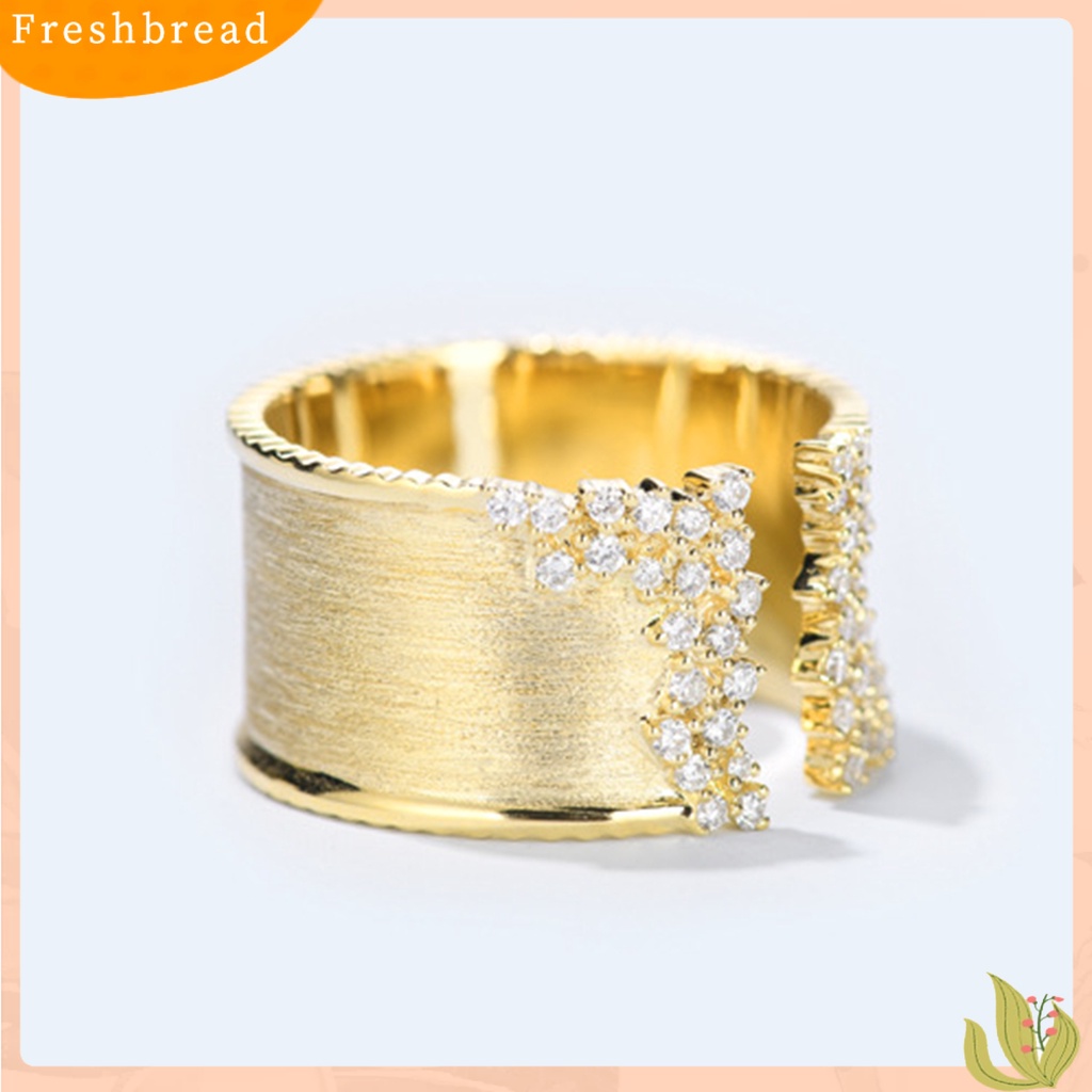 &lt; Freshbread &gt; Cincin Jari Open-end Adjustable Tembaga Tampilan Glossy Perhiasan Open Ring Untuk Pacar