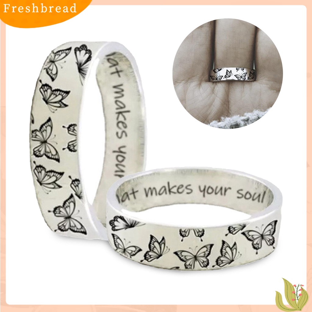 < Freshbread > Cincin Kupu-Kupu Ukir Vintage Trendi Paduan Kesederhanaan Chic Cincin Jari Hias Untuk Hadiah