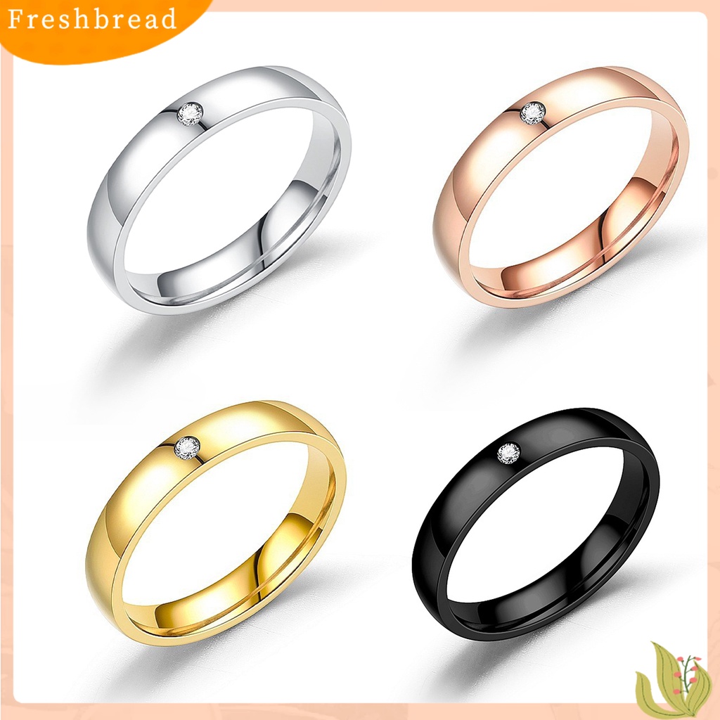 &lt; Freshbread &gt; Wanita Cincin Glossy Geometris Poles Permukaan Electroplating Tidak Luntur Wanita Berlian Imitasi Bertatahkan Pernikahan Cincin Pertunangan Band Hadiah Perhiasan Aksesoris