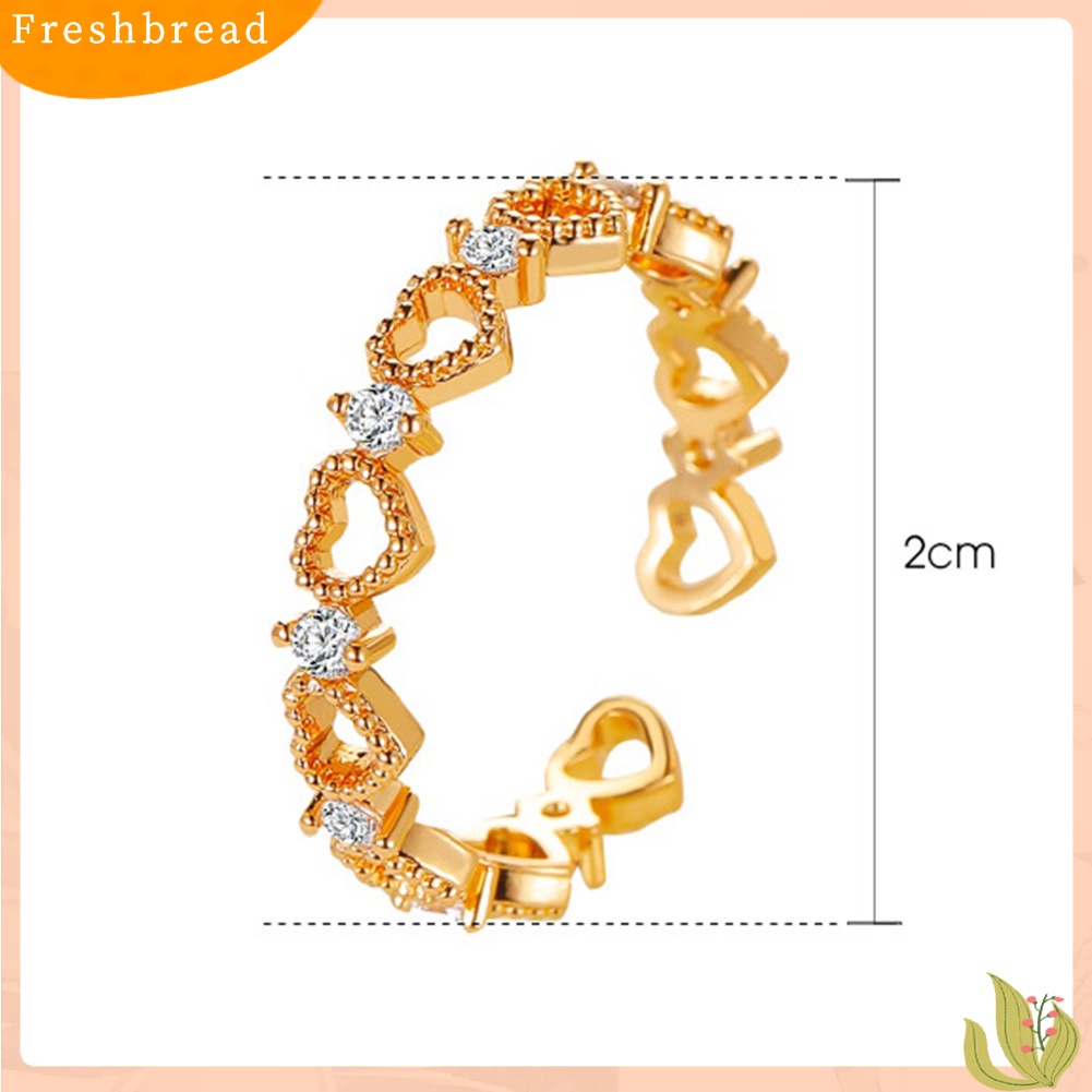 &lt; Freshbread &gt; Wanita Fashion Berongga Keluar Cinta Hati Desain Pembukaan Cincin Perhiasan Aksesori