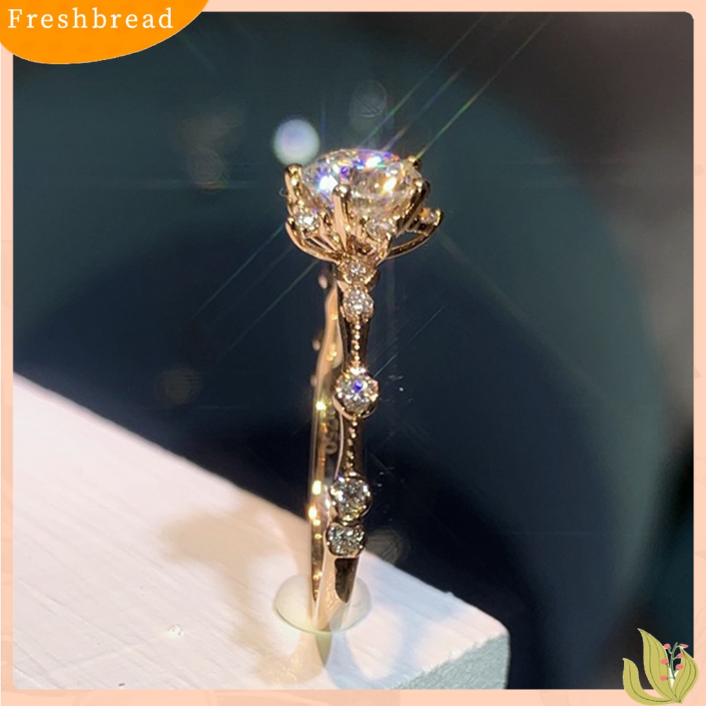 &lt; Freshbread &gt; Wanita Zirkon Bersinar Snowflake Open-end Ring Retro Circlet Perhiasan Pasangan Hadiah