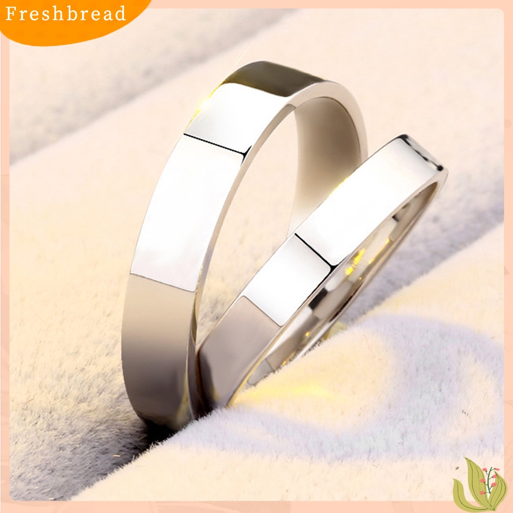 &lt; Freshbread &gt; Minimalis Pria Wanita Halus Band Cincin Pernikahan Pertunangan Pesta Perhiasan Hadiah