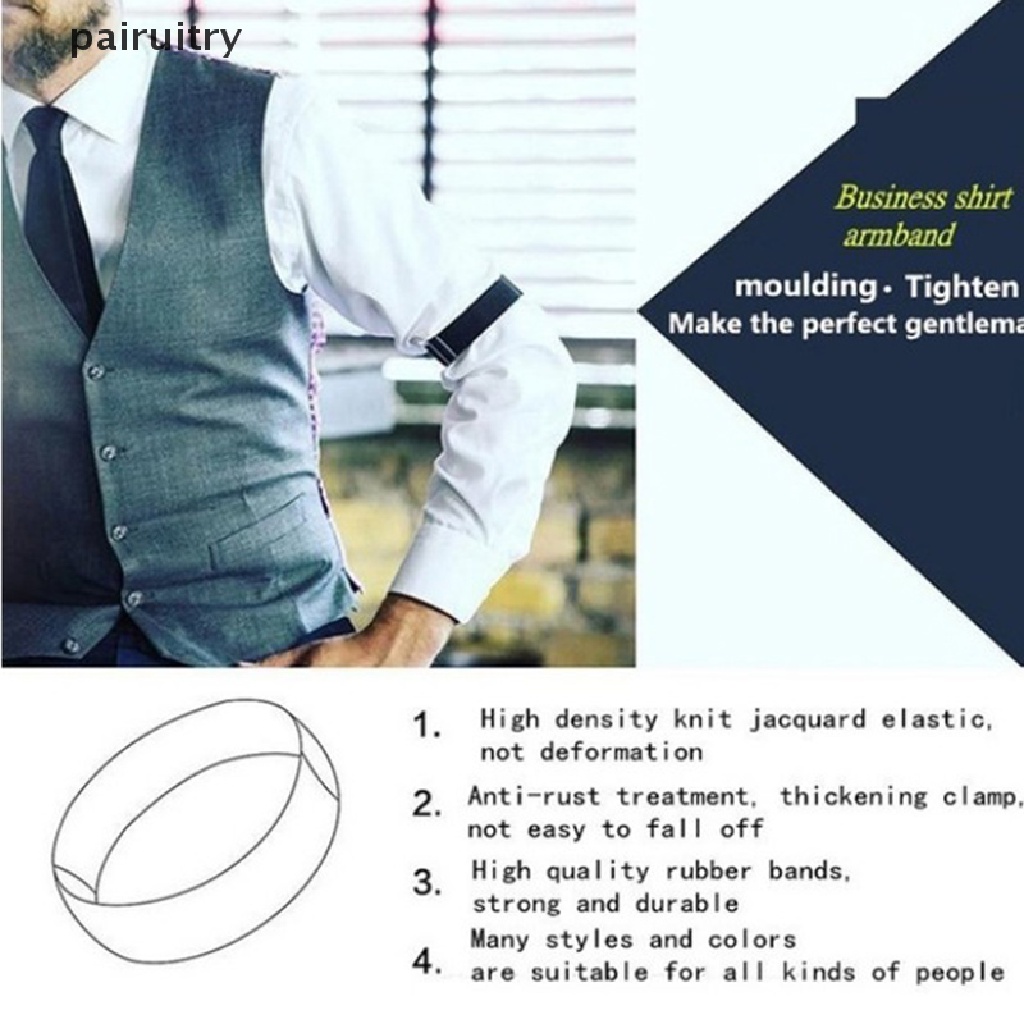 Prt 1pasang Kemeja Pria Adjustable Armband Sleeve Garter Bartender Manset Holder PRT
