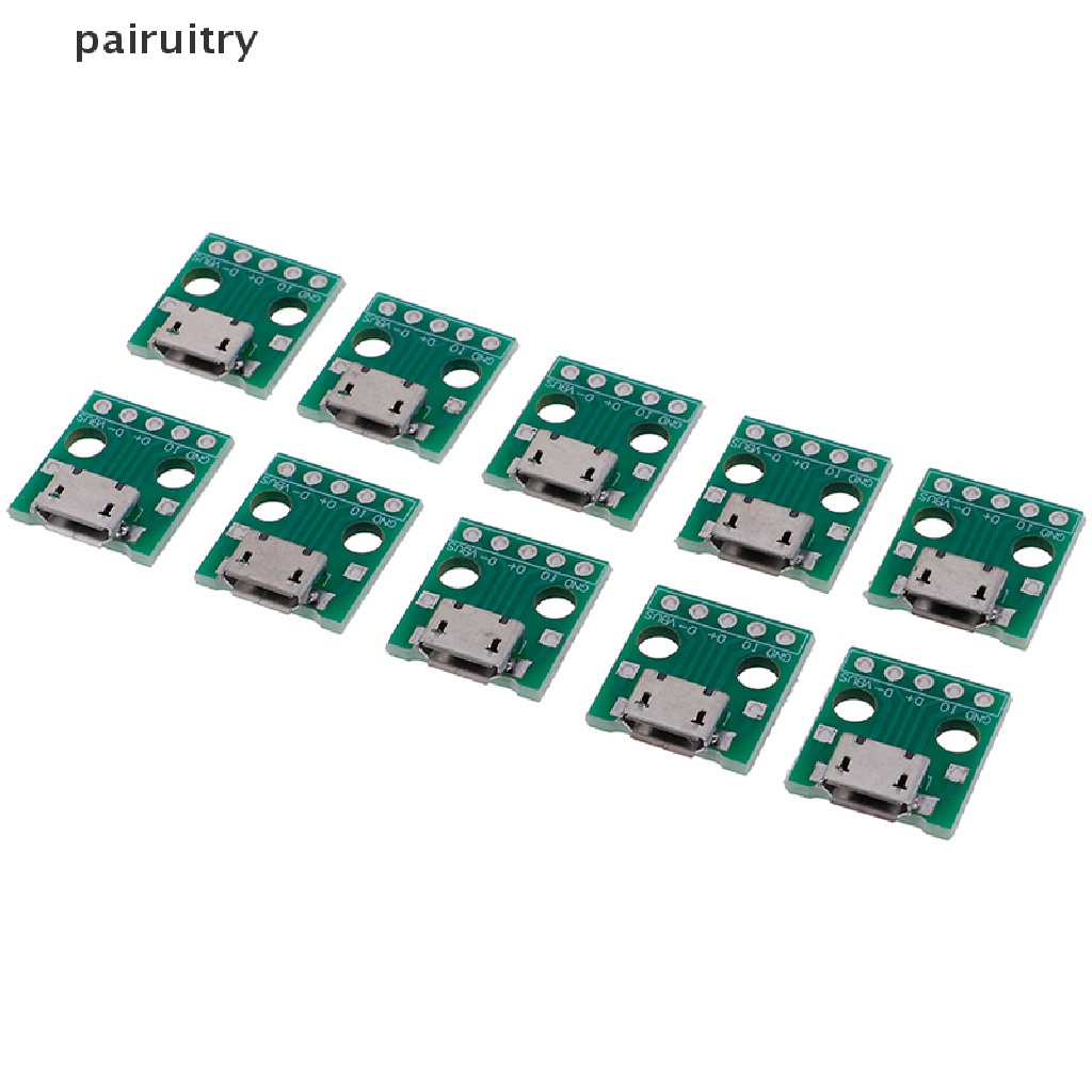 Prt 10Pcs Adaptor MICRO USB to DIP 5Pin Konektor Female PCB Converter Board PRT