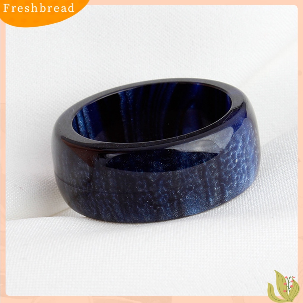 &lt; Freshbread &gt; Lebar Halus Resin Lady Cincin Awan Warna-Warni Tebal Cincin Perhiasan Aksesori