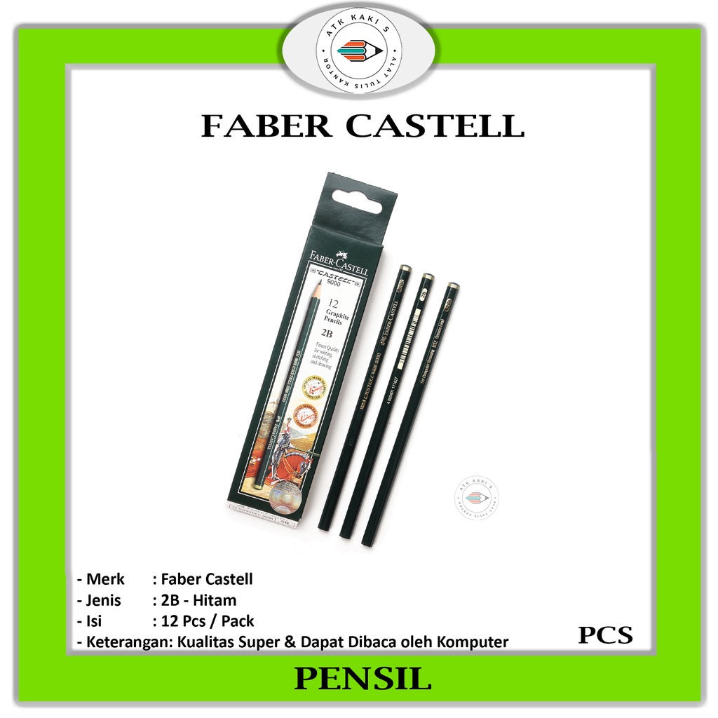 

FABER CASTELL - Pencil Tulis FB 9000 2B - Varian Pensil Ujian - LUSIN