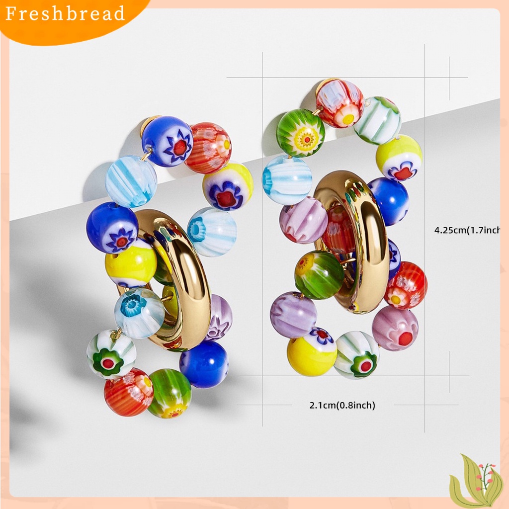 &lt; Freshbread &gt; Bohemian Bulat Mutiara Imitasi Anting Pejantan Telinga Besar Aksesori Perhiasan Fashion