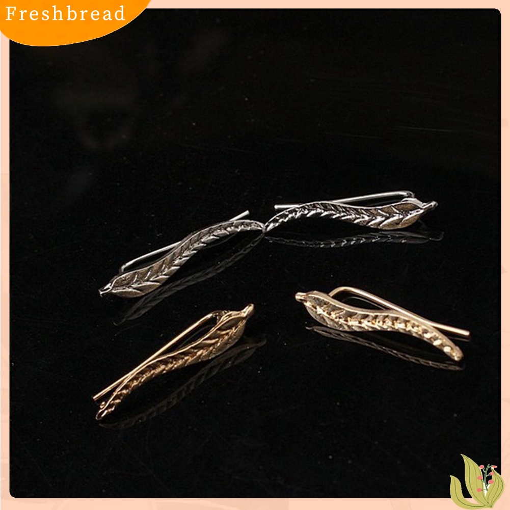 &lt; Freshbread &gt; Fashion Wanita Bentuk Daun Manset Telinga Klip Anting Tindik Pesta Perhiasan Hadiah