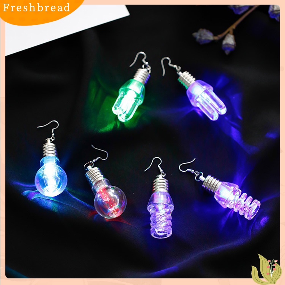 &lt; Freshbread &gt; Bola Lampu Menjuntai Warna-Warni Eye-Catching Anting Panjang Klub Dansa Wanita Perhiasan