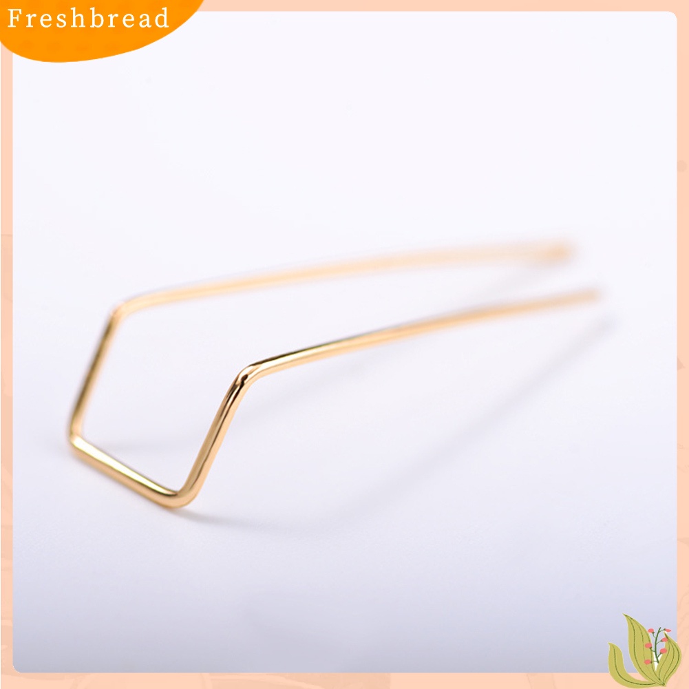 &lt; Freshbread &gt; 1Pc Double Bar Anting Geometris Sederhana Fashion Wanita Pesta Perjamuan Perhiasan