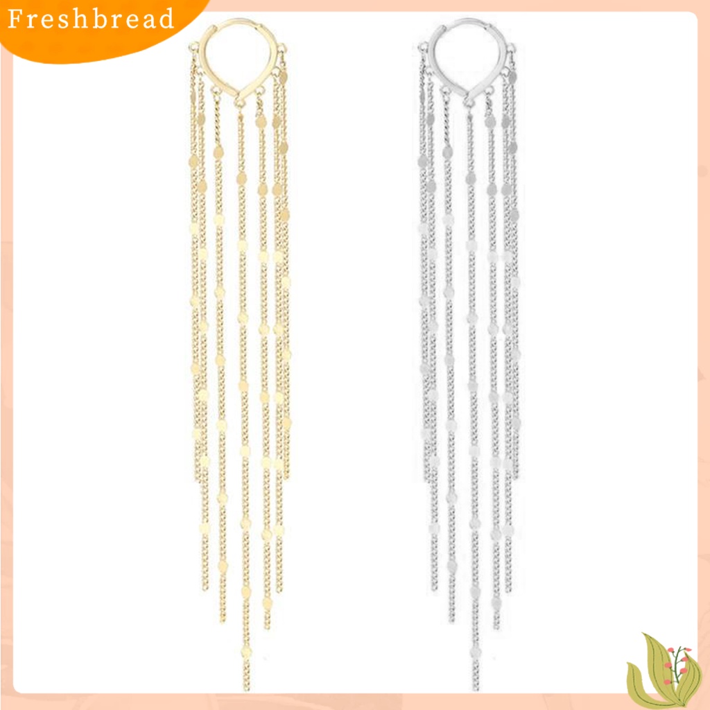 &lt; Freshbread &gt; 1pasang Drop Earrings Bohemian Temperamen Payet Bentuk Hati Geometris Hias Hadiah Wanita Panjang Logam Rumbai Pesona Anting Perhiasan Pernyataan Fashion