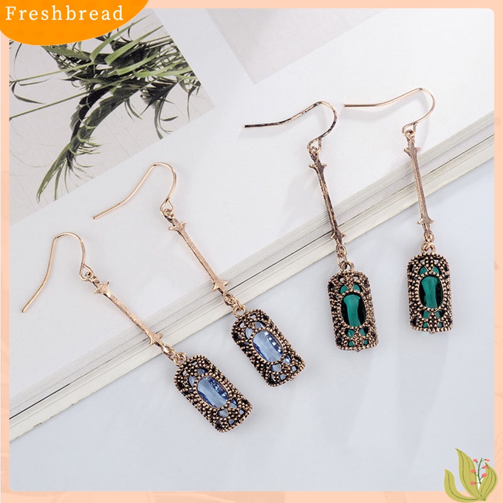 &lt; Freshbread &gt; 1pasang Bersinar Tindik Menjuntai Anting Pesona Hadiah Cubic Zirconia Panjang Menjuntai Anting Perhiasan Pesta