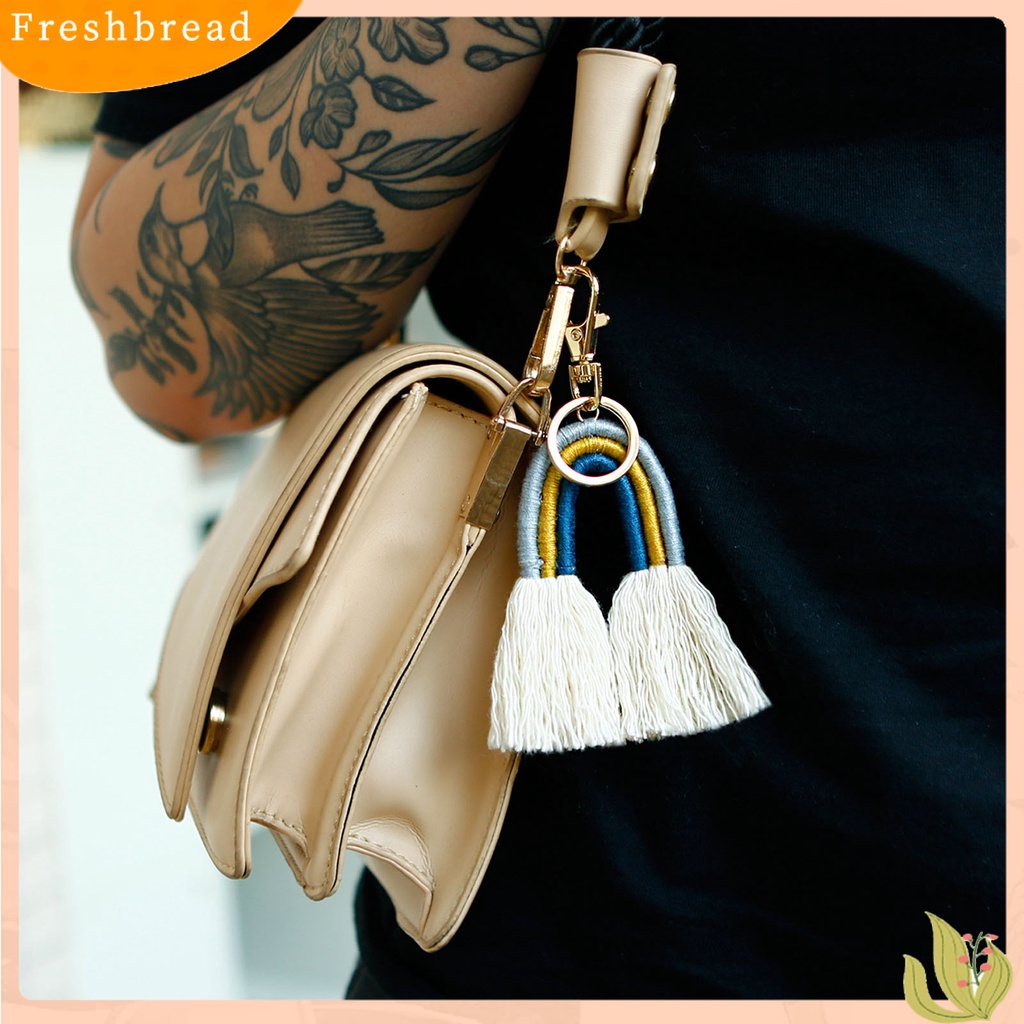 &lt; Freshbread &gt; 1pasang Anting Pelangi Bohemian Menarik Hias Lapis Rumbai Rainbow Hook Menjuntai Earrings Untuk Kehidupan Sehari-Hari