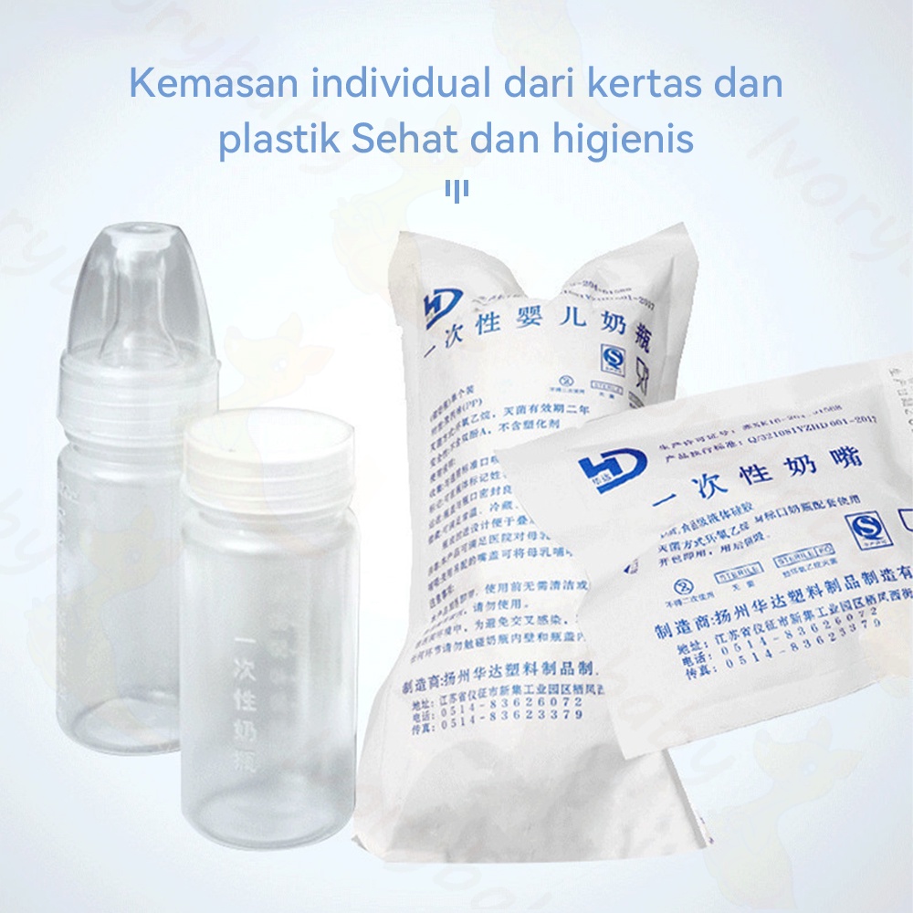 Ivorybaby Botol susu sekali pakai portabel Disposable bottle Steri bottle BPA Free