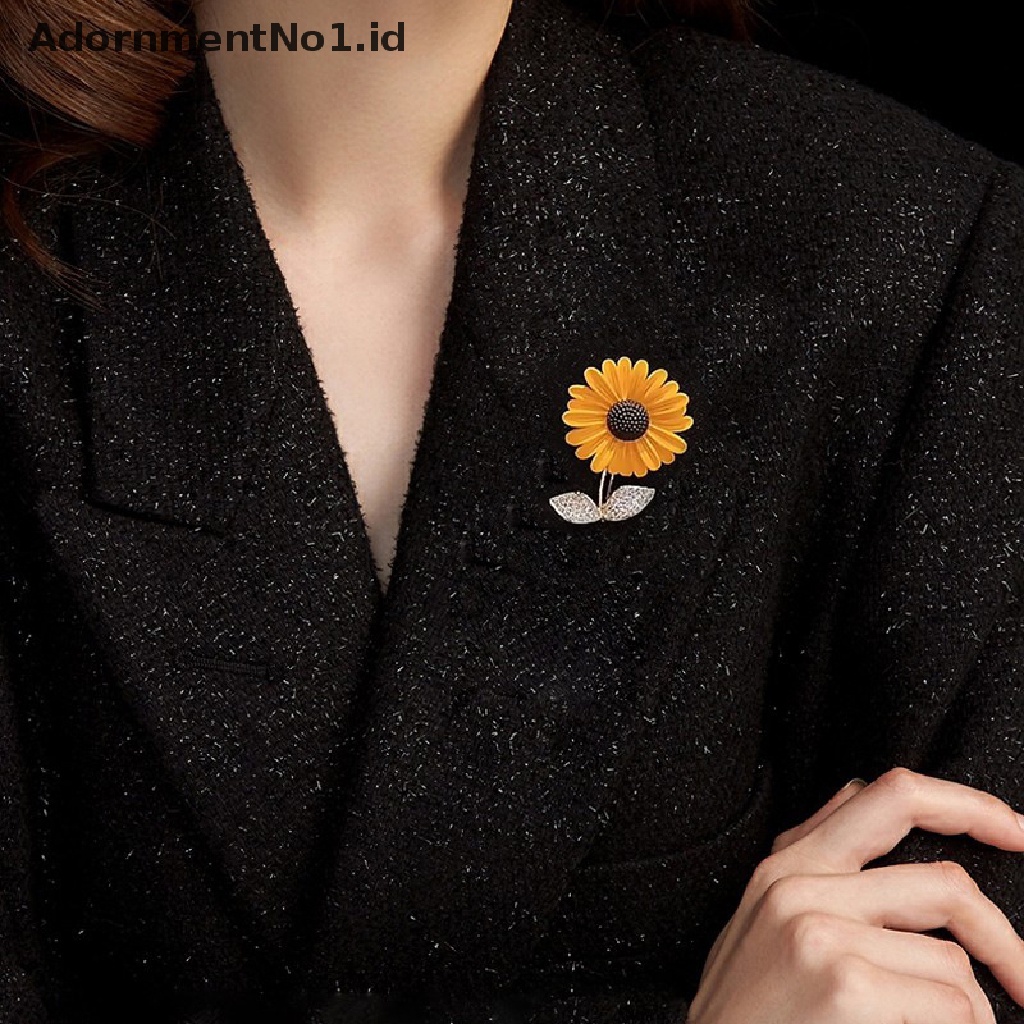 [AdornmentNo1] Bros Bunga Matahari Untuk Wanita Unisex Enamel Summer Beauty Sunflower Pesta Kantor [ID]