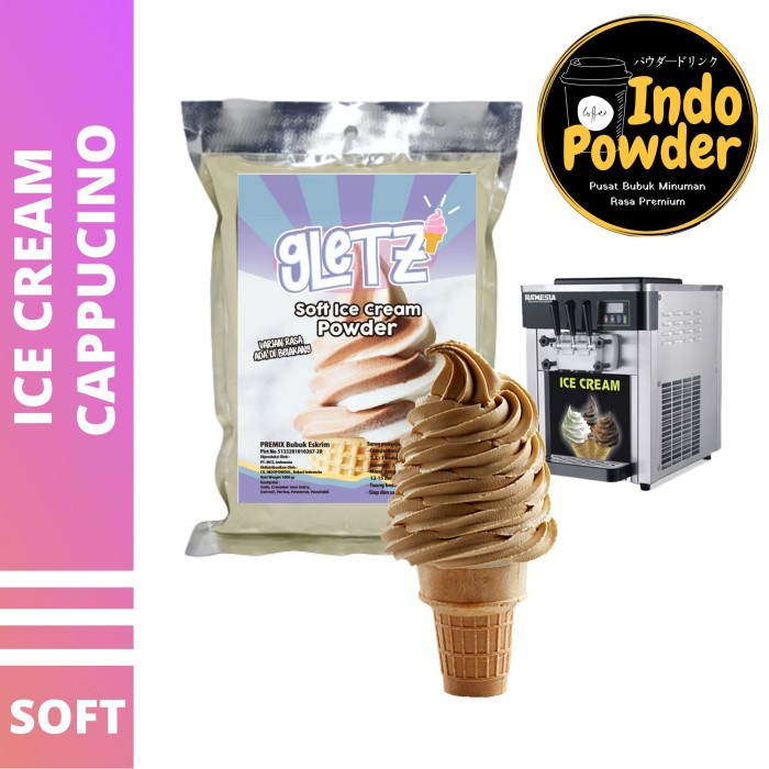 

Ready-Stock SOFT ICE CREAM CAPPUCINO 1Kg - Bubuk Es Krim CAPPUCCINO