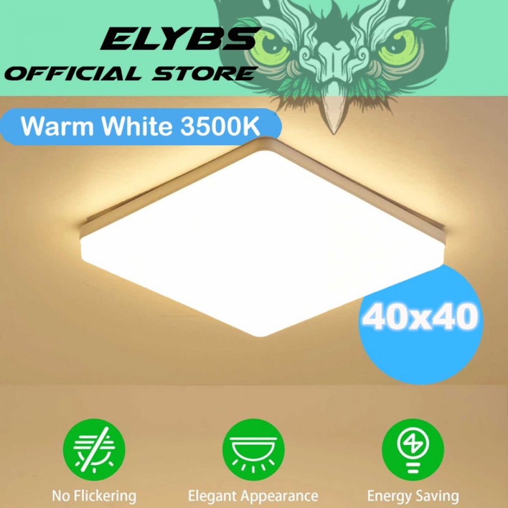 Lampu Plafon Kotak Persegi LED Ceiling Light Warm White 36W 40x40cm
