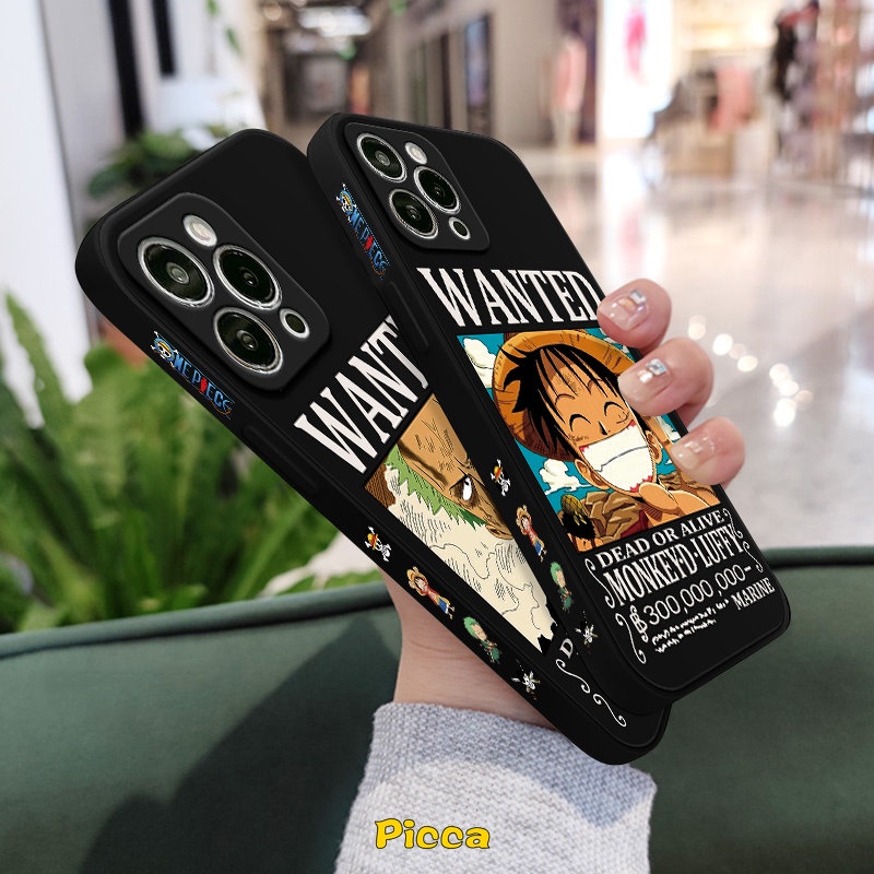 Casing Redmi 12C A1 9T 10 9A 11 9 9C NFC Note9 8 10Pro 10 10s 10 Pro Plus M3 M4 F4 M5 Pro F3 X3 Pro MI 10 11 Lite 10T Poco Trendy Anime One Piece Tepi Lurus Case Motif Samping