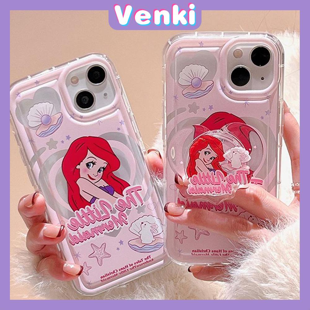 Case For iPhone 11 Soft TPU Clear Jelly Airbag Case With Stand Cute Cartoon Princesses Camera Protection Shockproof For iPhone 14 Plus 13 12 11 Pro Max 7 Plus X XR