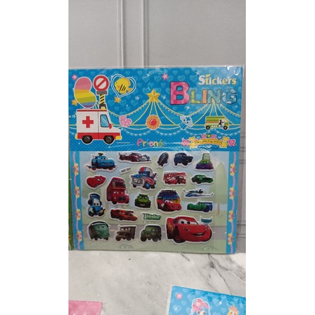 mainan anak sticker bentuk , sticker tempel, stickers bling