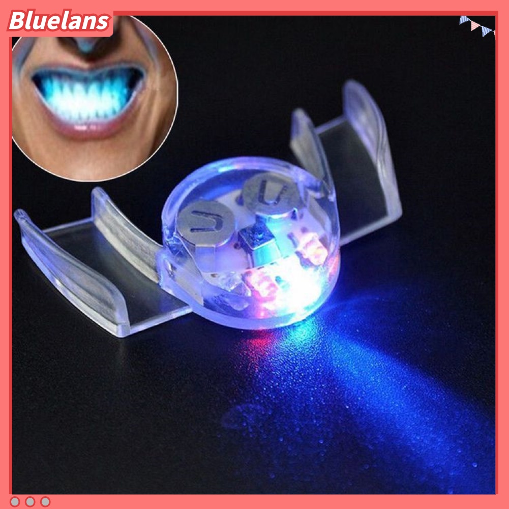 {In Stock} 1pc Lucu LED Kedip Gigi Behel Penjaga Mulut Halloween Trick Mainan Pesta Props