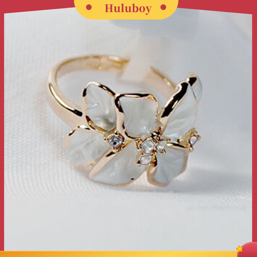 {Ready Stock} Fashion Wanita Pola Bunga Pesta Kawin Paduan Cincin Menawan Perhiasan Hadiah