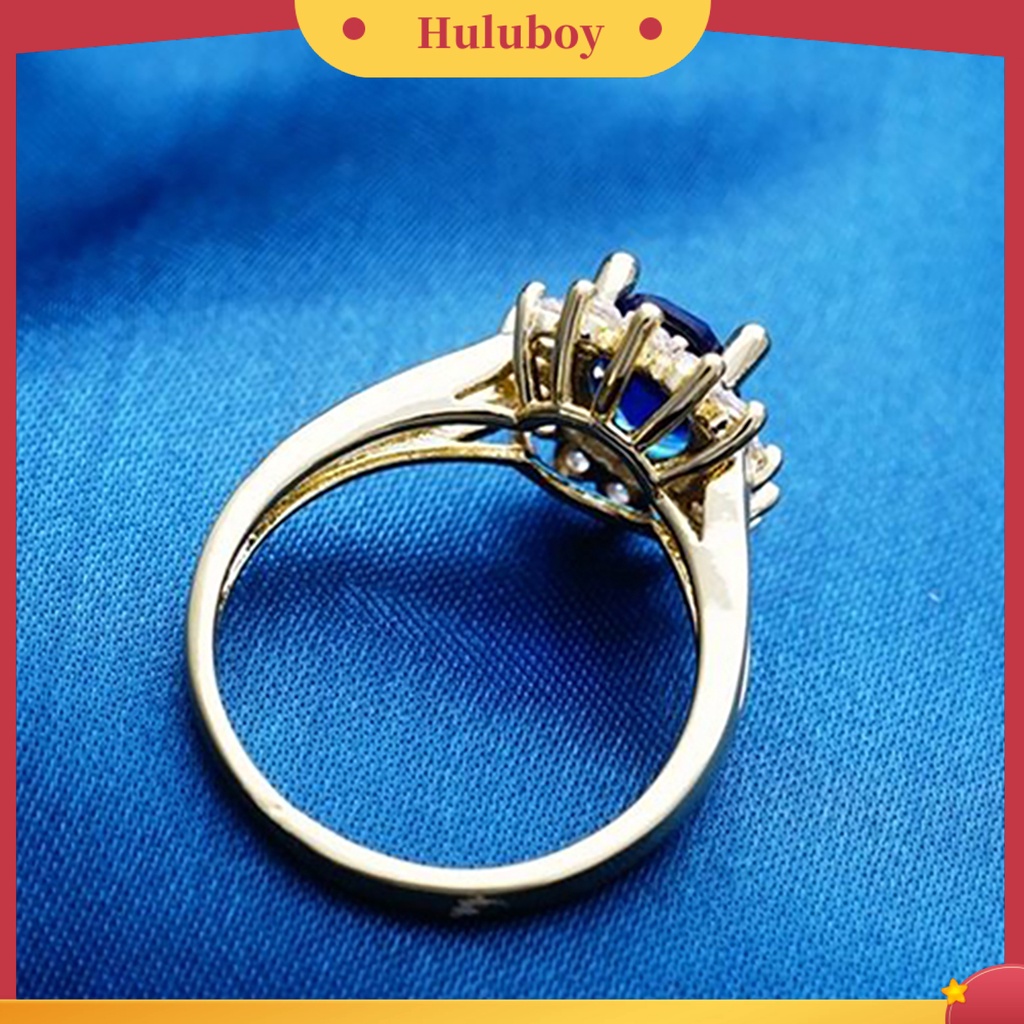 {Ready Stock} Cincin Pengantin Pengerjaan Halus Perhiasan Hadiah Wanita Elegan Berlian Imitasi Jari Cincin Untuk Prom