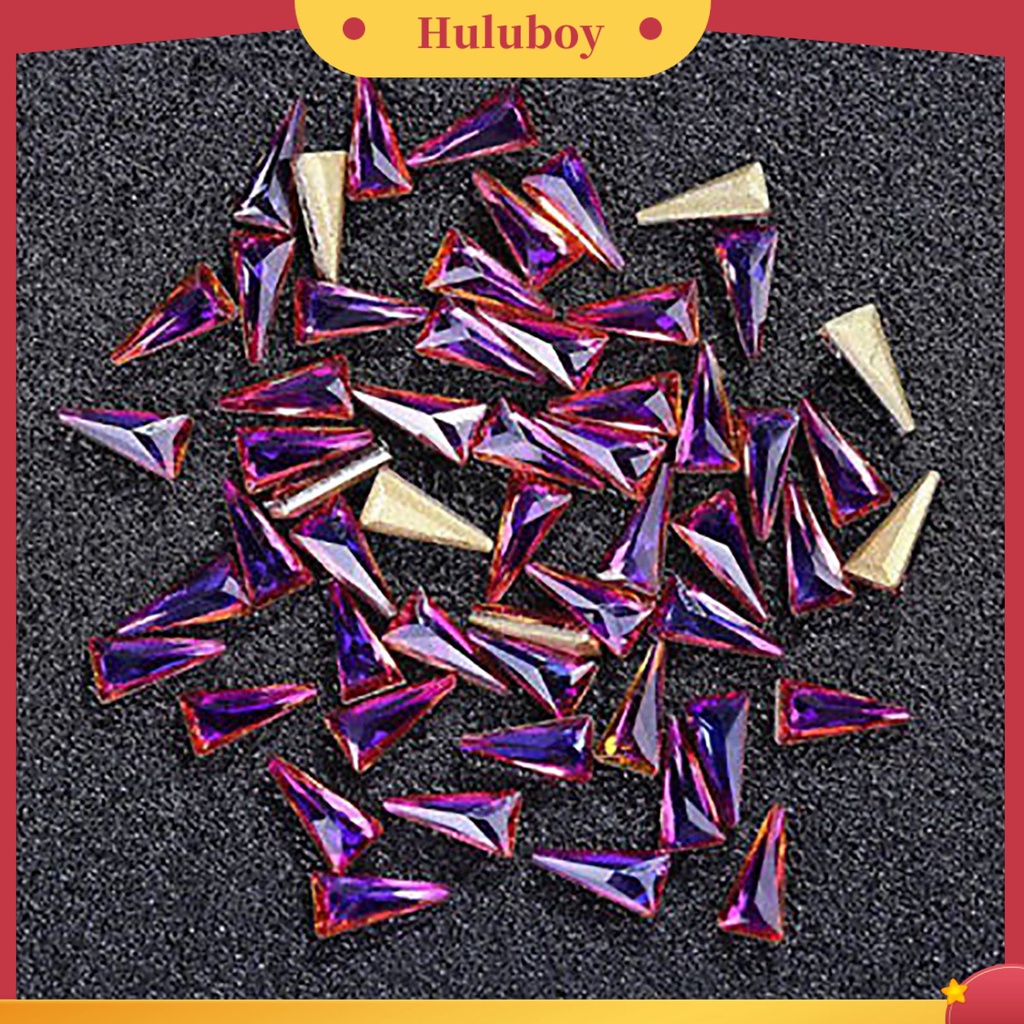 {In Stock} 10Pcs Wanita Segitiga Nail Art Tip Berlian Imitasi Mengkilap DIY Dekorasi Manicure Kit