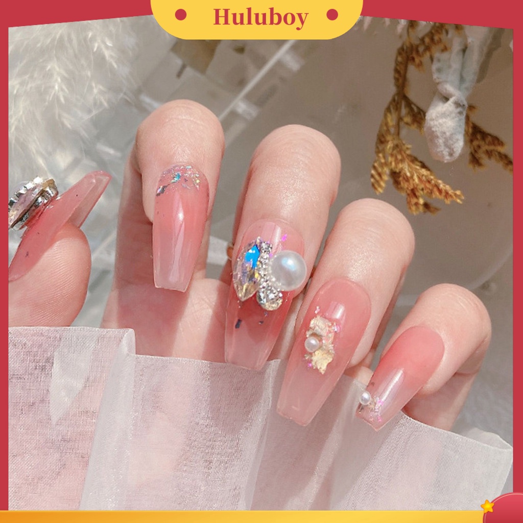 {In Stock} 5 Pcs Kuku Berlian Imitasi Mengkilap Glitter Tiga Dimensi Berkilau DIY Faux Kristal Mata Kuda Besar Mutiara Imitasi Rantai Kuku Dekorasi Wanita Pasokan