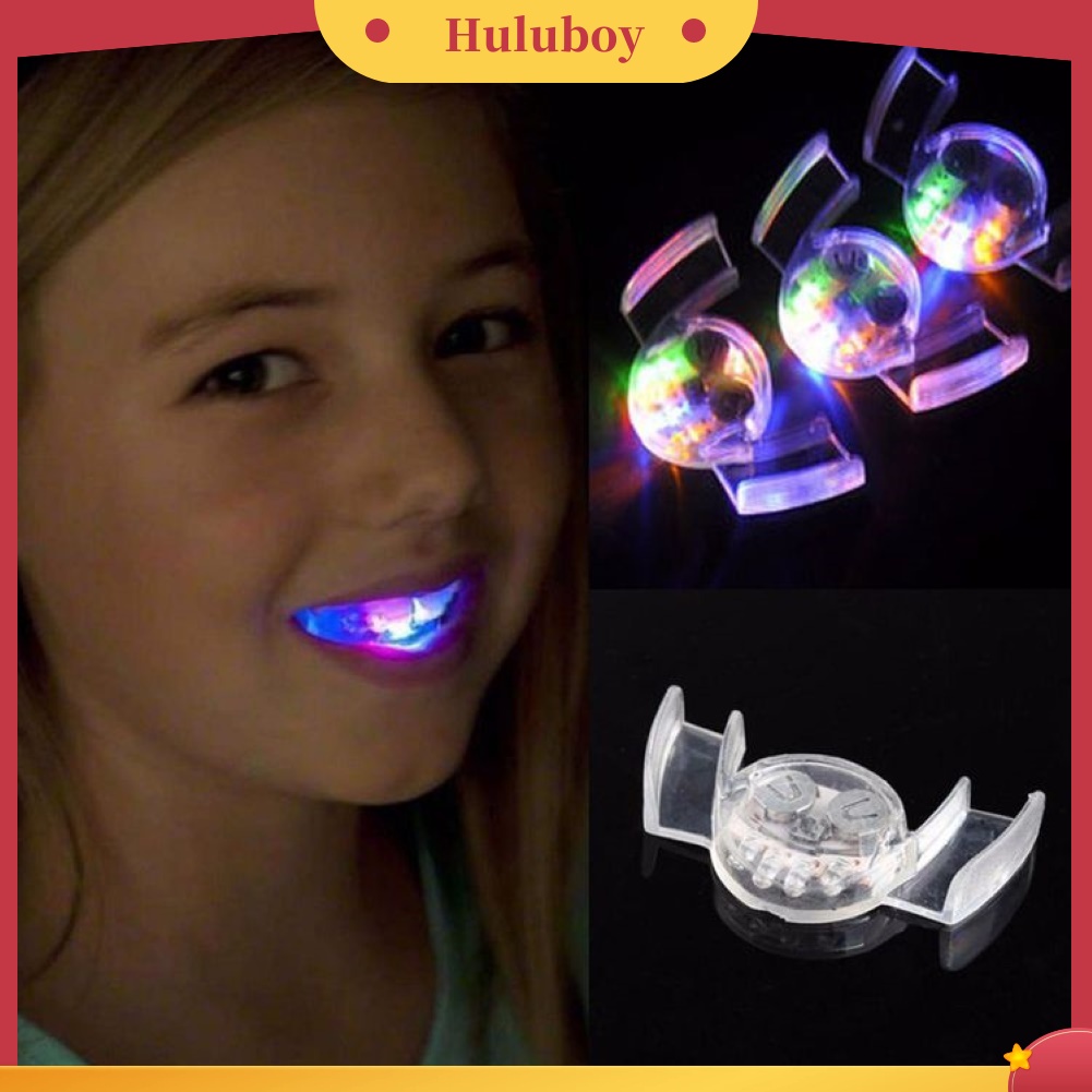{Same model Bian Boxian}  1Pc Lucu LED Kedip Gigi Tali Penjaga Mulut Halloween Trick Mainan Pesta Props