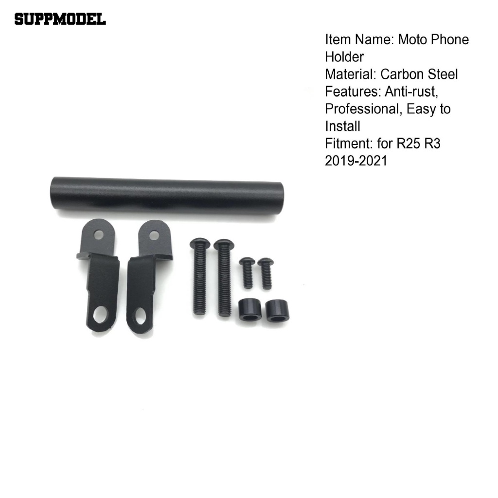 Suppmodel 1set Braket Navigasi Motor YAMAHA Baja Karbon Bracket Navigasi GPS Depan Motor Stand Anti-Oksidasi Untuk R25 R3 2019-2021