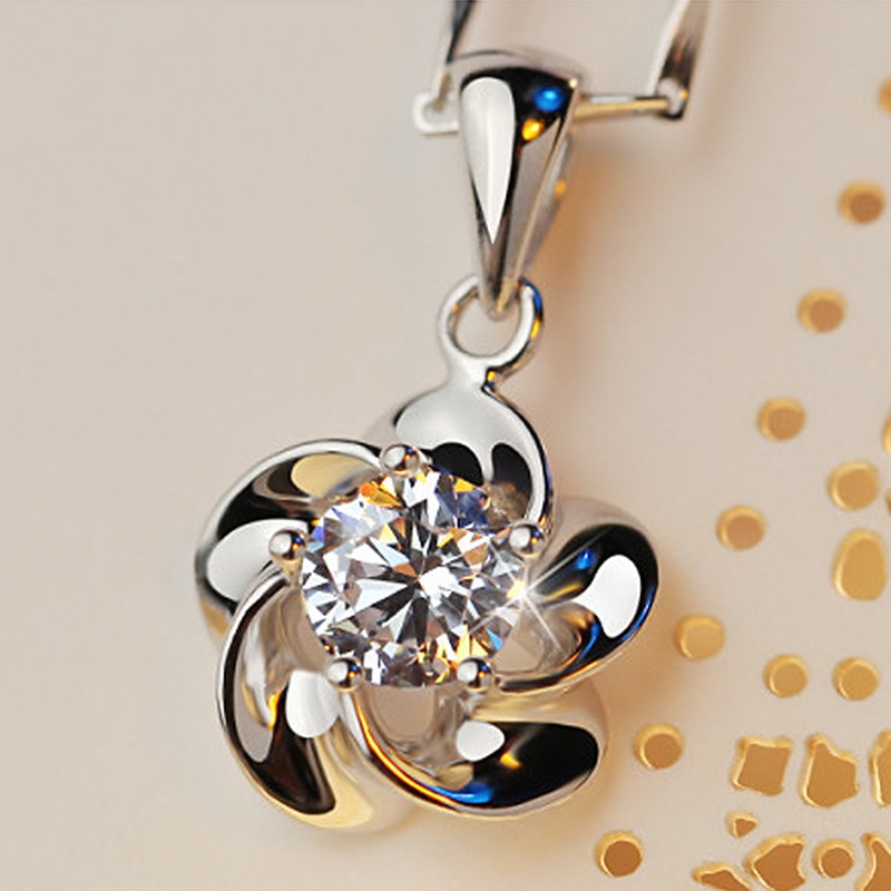 Goldkingdom Fashion Perhiasan Aksesoris Ready Stock Bunga Kalung Wanita Pendek Kerah Tulang Korea Plum Blossom Kristal Liontin