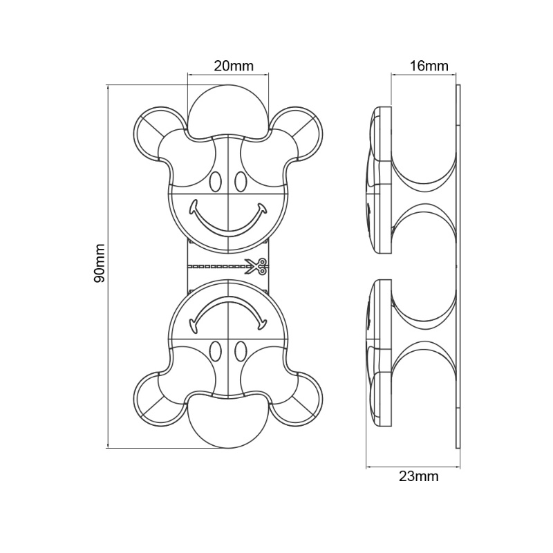 Multifungsi Lucu Smiley Silicone Cord Winder Untuk Peralatan Dapur Cable Management Organizer Holder Mesin Kopi Kawat Fixer Kamar Mandi Gantungan Hook Penyimpanan Artefak