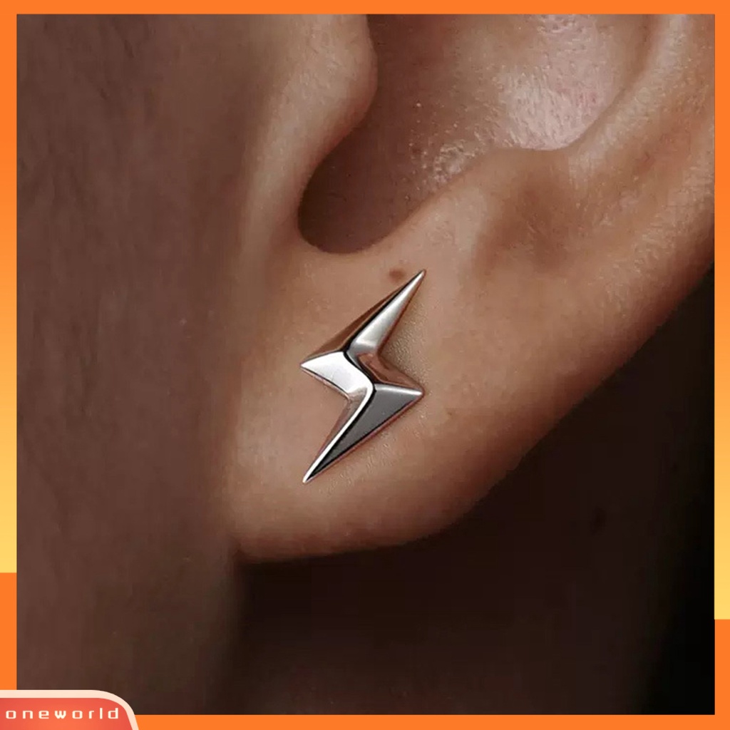 [OWR] 1pc/1pasang Ear Studs Personality Tindik Tiga Dimensi Kelas Tinggi Geometris Hias Nikel Gratis Pria Keren Keren Anting-Anting Perhiasan Aksesori