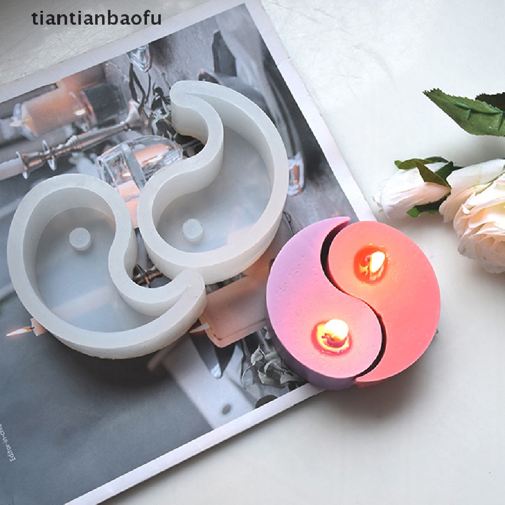 [tiantianbaofu] Yin Yang Silicone Mold Tai JI Handmade Scented Soap Making Mold Butik