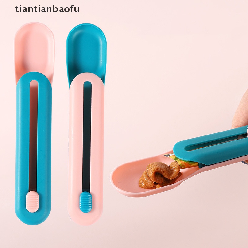 [tiantianbaofu] Sendok Pakan Hewan Peliharaan Sendok Makanan Cat Treat Bars Squeezer Cereal Dispenser Food Scoop Boutique