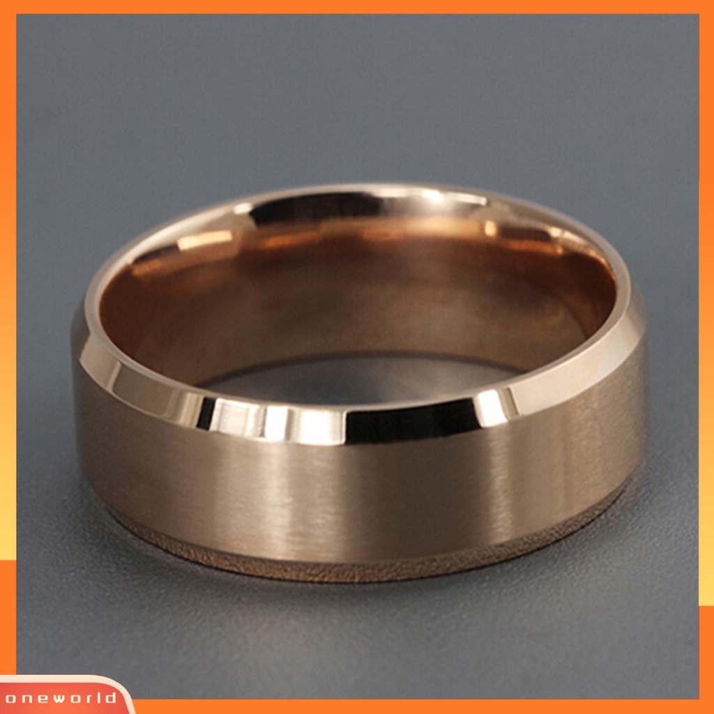 {oneworld} Cincin Punk Keren Nyaman Dipakai Cincin Pita Lebar Baja Titanium Kreatif Sederhana Untuk Cocktail Bar Club