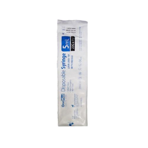 ONEMED DISPOSABLE SYRINGE WITH NEEDLE 5 ML