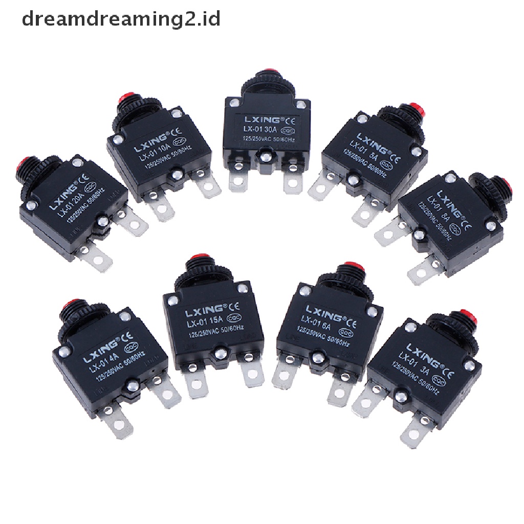 (hot) Pemutus Arus Overload Pelindung Saklar Fuse 3A 4A 5A 6A 8A 10A 15A 20A 30A//
