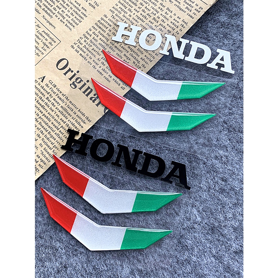 Stiker Reflektif Lem Tetes Logo Huruf Yamaha Ducati Honda Hijau Putih Merah VESPA Italy Bendera Motor Fuel Tank Cap Dekorasi Decal