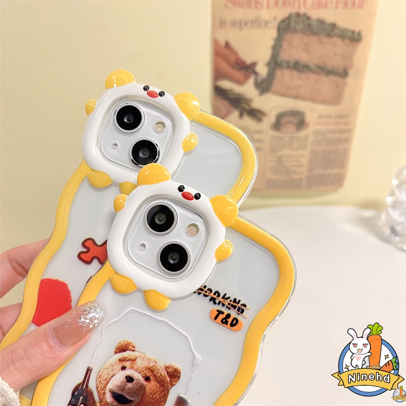 IPHONE Casing Kompatibel Untuk Iphone14 13 12 11 Pro Max X Xr Xs Max7 8 6 6s Plus SE Motif Kartun Lucu Casing Ponsel Shockproof Wavy Little Monster Lens Silicone Bumper Cover Pelindung