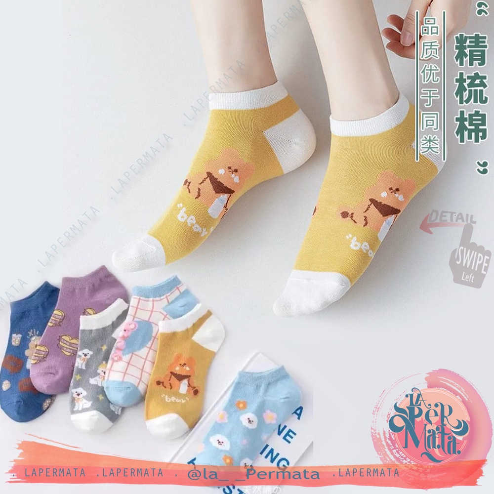 Kaos Kaki Wanita MOTIF KARTUN Cute Korean Style Impor - LPM Shop
