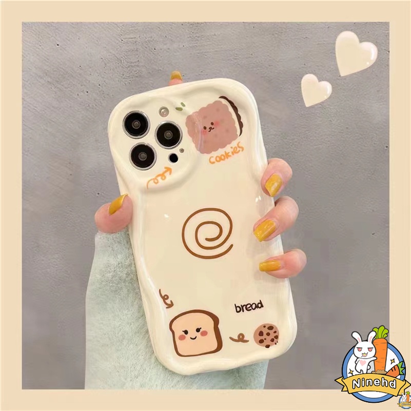 IPHONE Casing Kompatibel Untuk Iphone14 13 12 11 Pro Max X Xr Xs Max8 7 6 6s Plus SE 2020 Ins Kartun Sederhana Casing Ponsel Tahan Guncangan Silikon Halus Bergelombang Bumper Soft Case Cover Pelindung