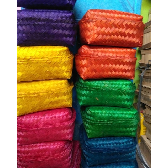 

BESEKRAF [ READY ] BESEK BAMBU WARNA | KOTAK NASI | BESEK NASI CATERING UKURAN 18 X 18 CM BW 1 PWR | BESEK HAMPERS