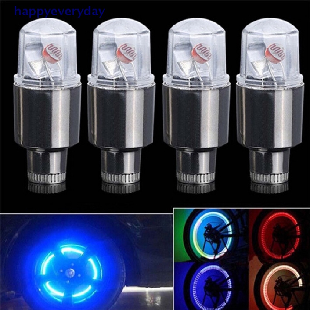 [happy] 2pcs Sepeda Mobil Motor Roda Ban Tyre Valve Cap Flash LED Light Spoke Lamp [ID]