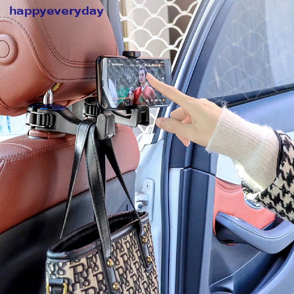 [happy] 2in1 car headrest hook phone bracket Dudukan Kait Belakang Kait Penyimpanan car clip [ID]