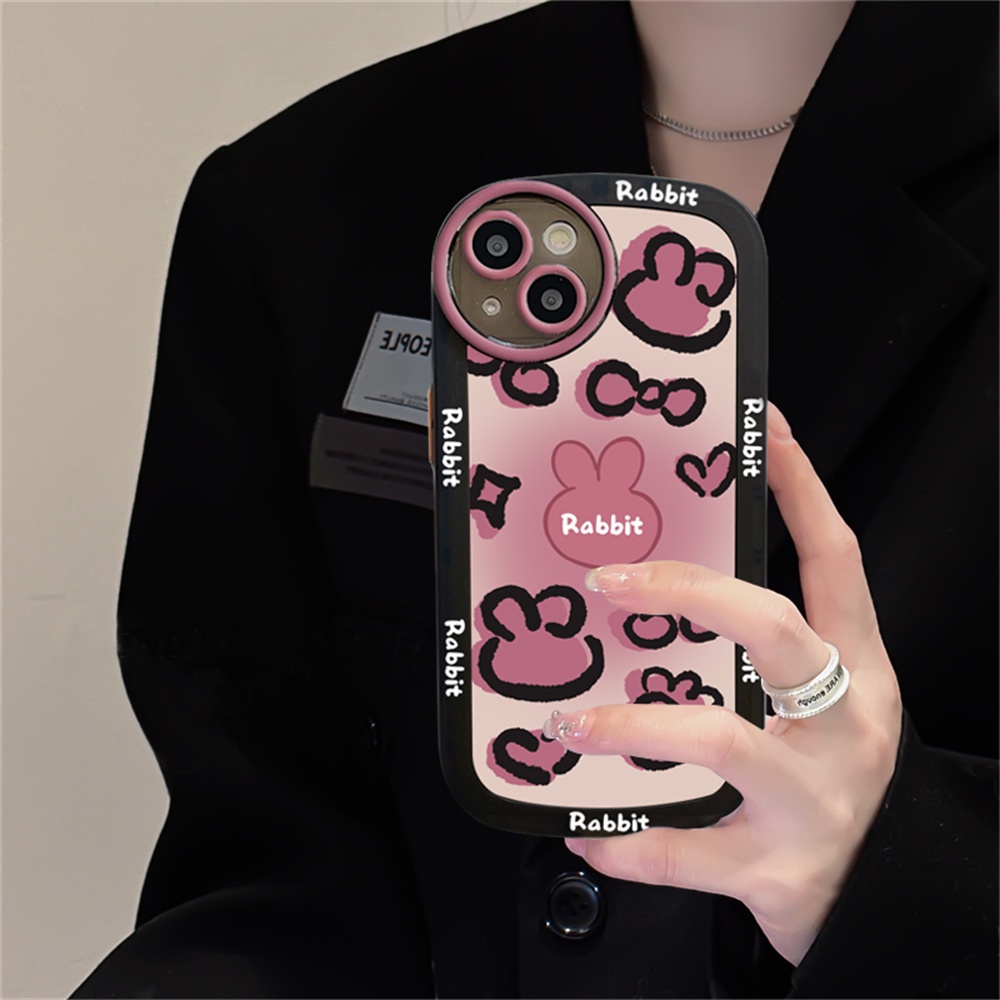 Realme 10 C55 5 5i 6i C3 C35 C33 C21Y C25Y RealmeC11 C11 2021 C20 C25 C15 C12 C2 C1 Kupu-Kupu Dan Kelinci Bening Lembut TPU Phone Case Binteacase