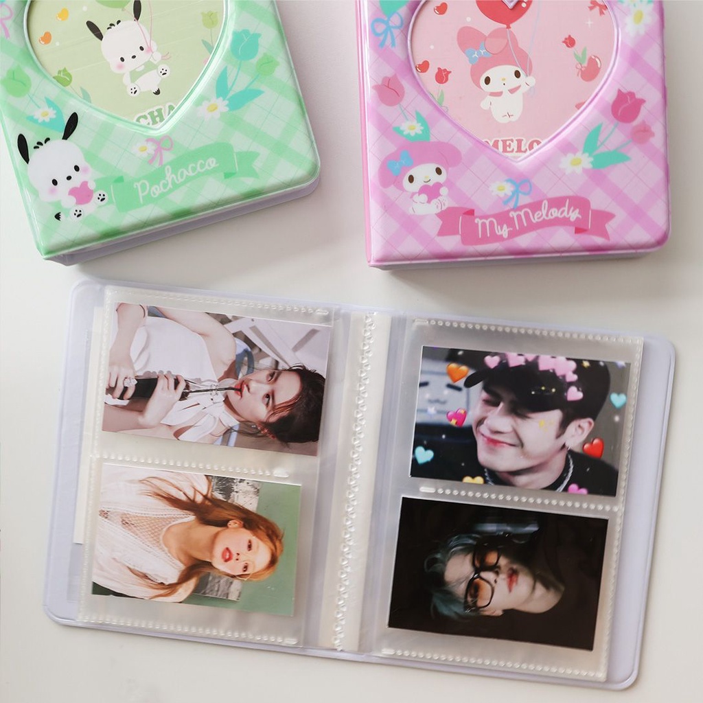 Galicici Sanrio Gaya Yang Sama Dua Istana Grid Series Card Book/Tiga Inci Polaroid Love Bean Album Buku Perlindungan Kartu Kecil