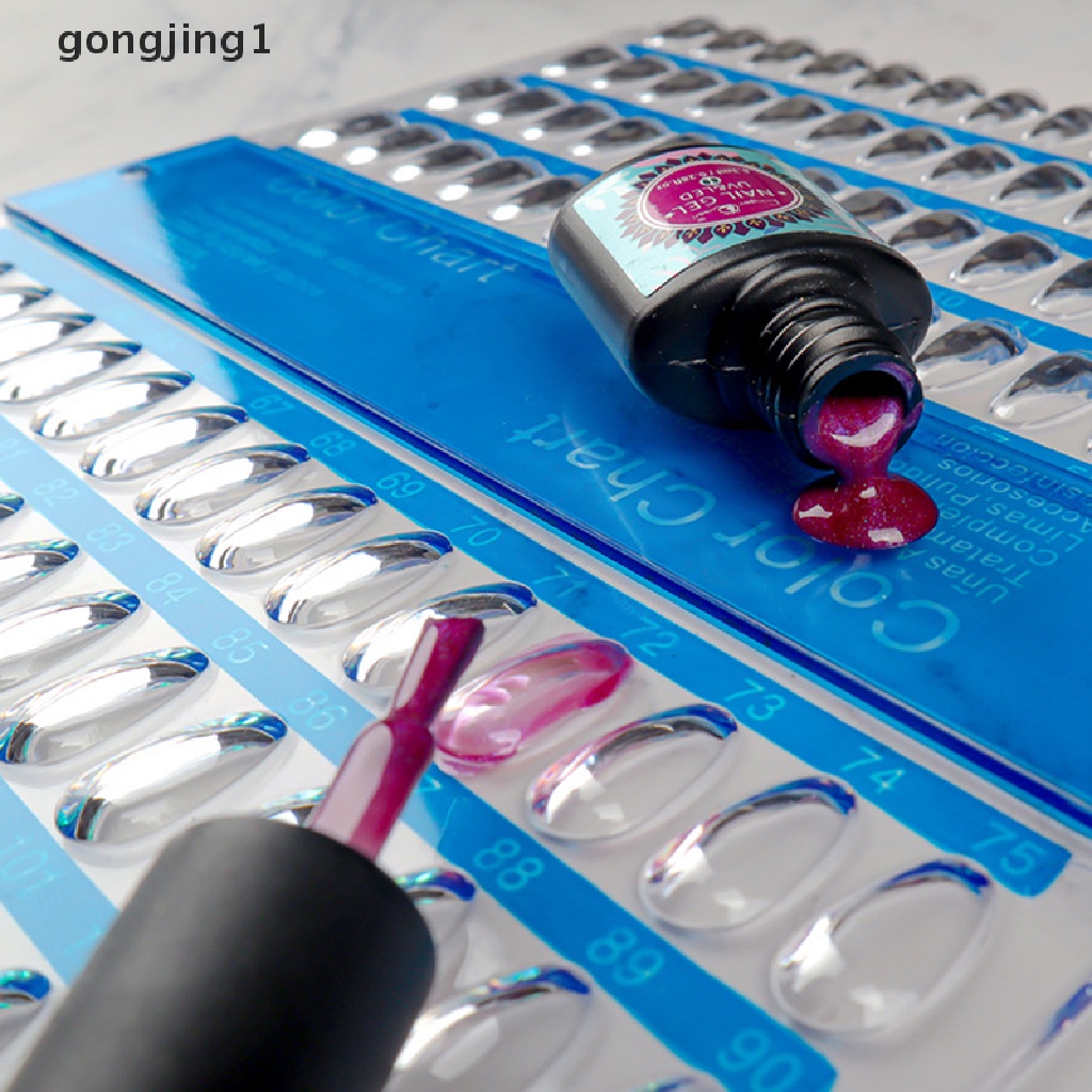Ggg 60/120tips Nail Art Tip Bagan Warna Rak Display Stand Palet Poles ID